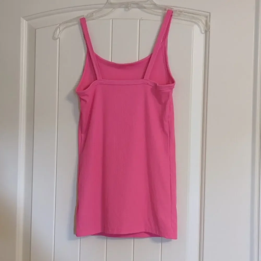 No Boundaries Barbiecore Small Child 3-5 Ribbed Spaghetti Strap Tank Hot Pink
